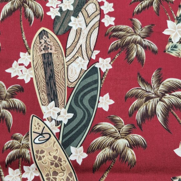Hawaiian Print Surfboards Palms David Textiles Cotton Blend Coordinating Fabrics - Picture 5 of 7